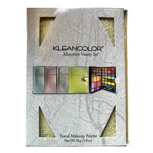Kleancolor Miniature Vanity Set Travel Makeup Palette With Mirror & Brush Set
